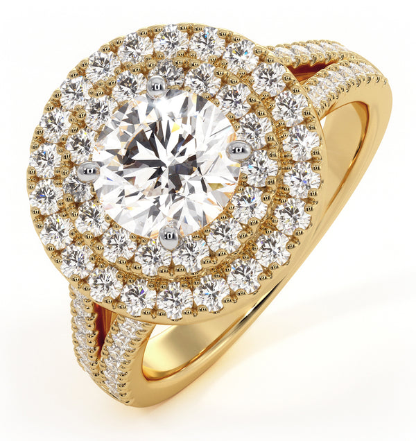 Camilla GIA Diamond Halo Engagement Ring in 18K Gold 2.15ct G/VS1